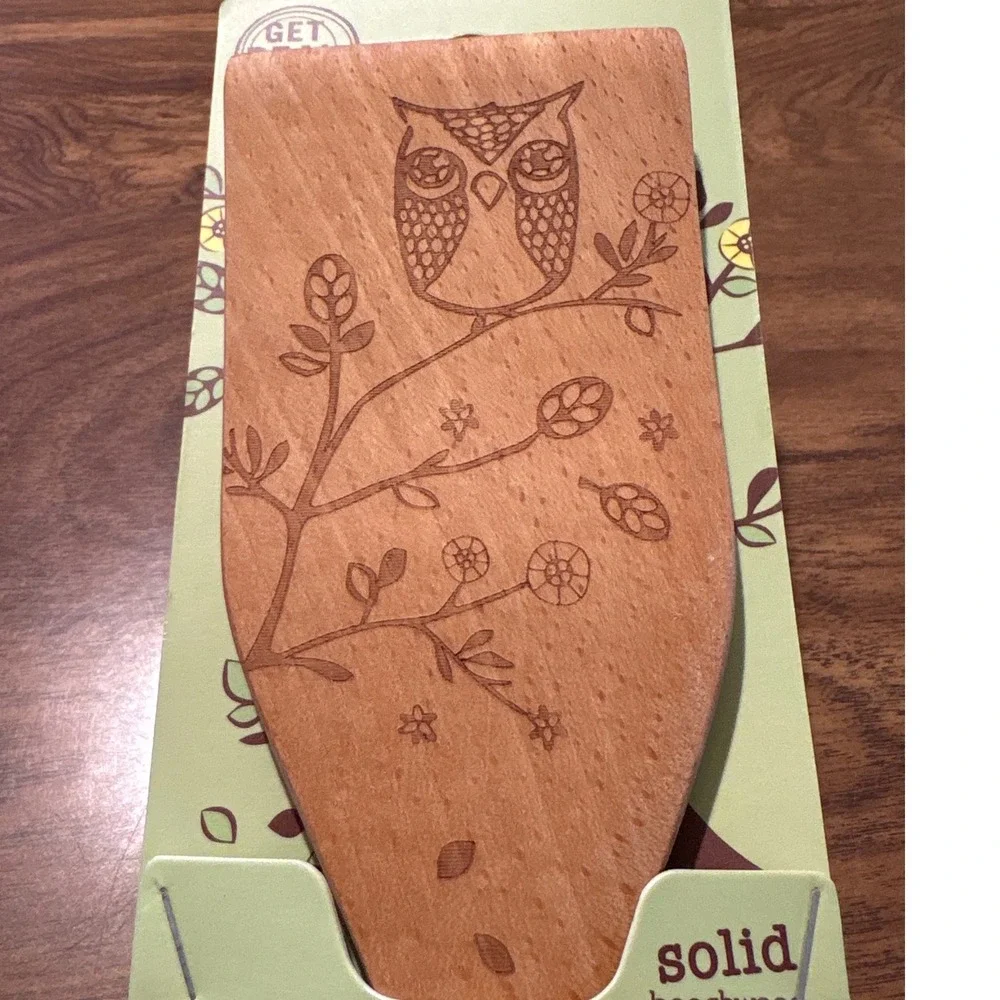 Talisman Designs Solid Beechwood Turner Spatula Owl‎ Etched Wood Kitchen Decor